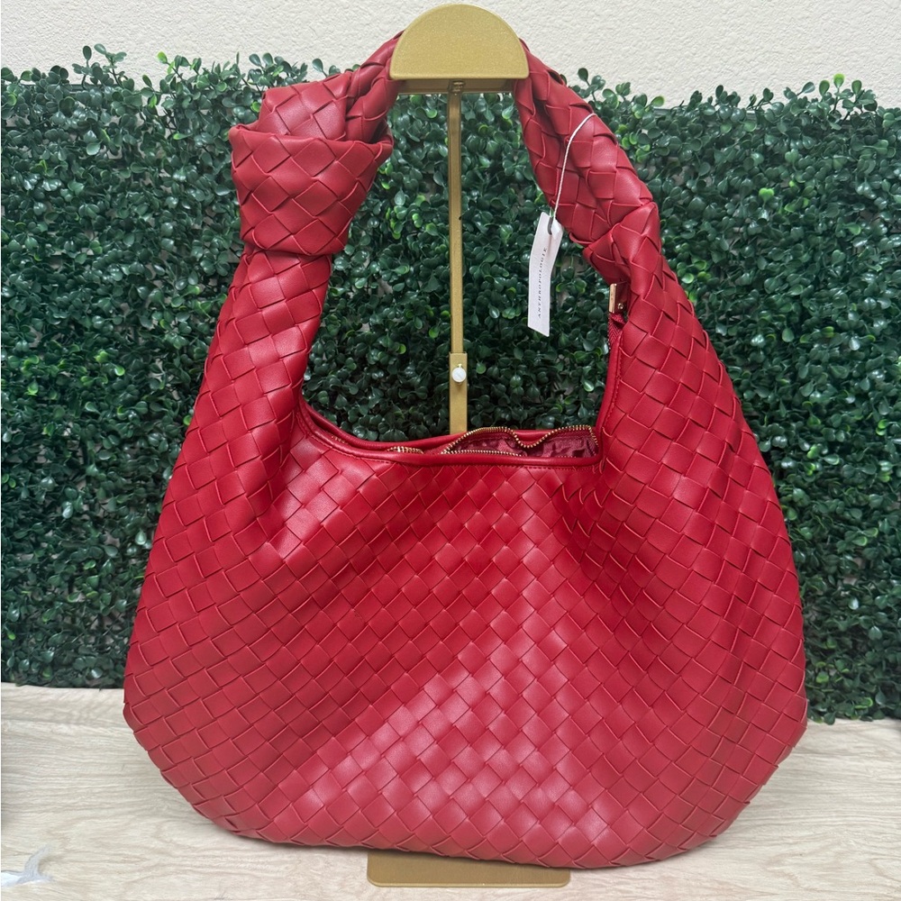 Anthropologie Red Knot Woven Bag